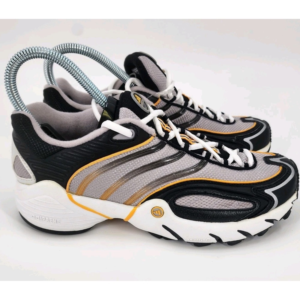 RARE VINTAGE ADIDAS TORSION SNEAKERS WOMENS SIZE 6 BLACK GRAY GOLD Y2K 2000S - Picture 2 of 14